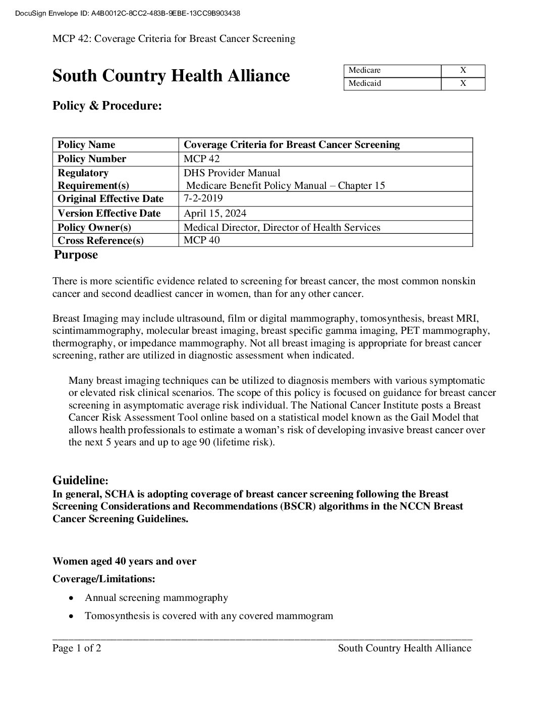 6904 MCP42 - South Country Health Alliance