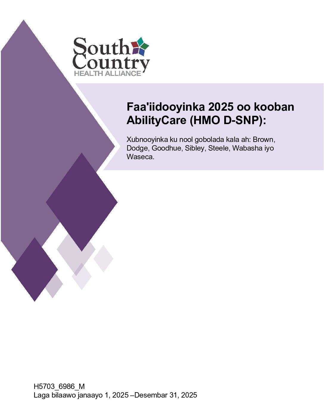 2025 AbilityCare Summary of Benefits (Faa'iidooyinka 2025 oo kooban ...