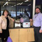 Ruth Boubin from South Country drops off donations to New Ulm High School