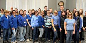 South Country staff on GoBlueforCRC day